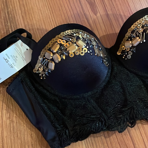 Bebe Festival Beaded Bralette Lace XS - Picture 2 of 6
